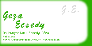 geza ecsedy business card
